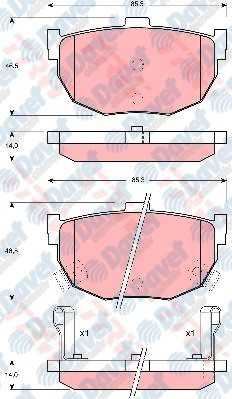 TRW GDB1010 Arka Fren Balatasi Maxima 3.0 90> 94 Cerato 04> Matrix Lantra Elantra>